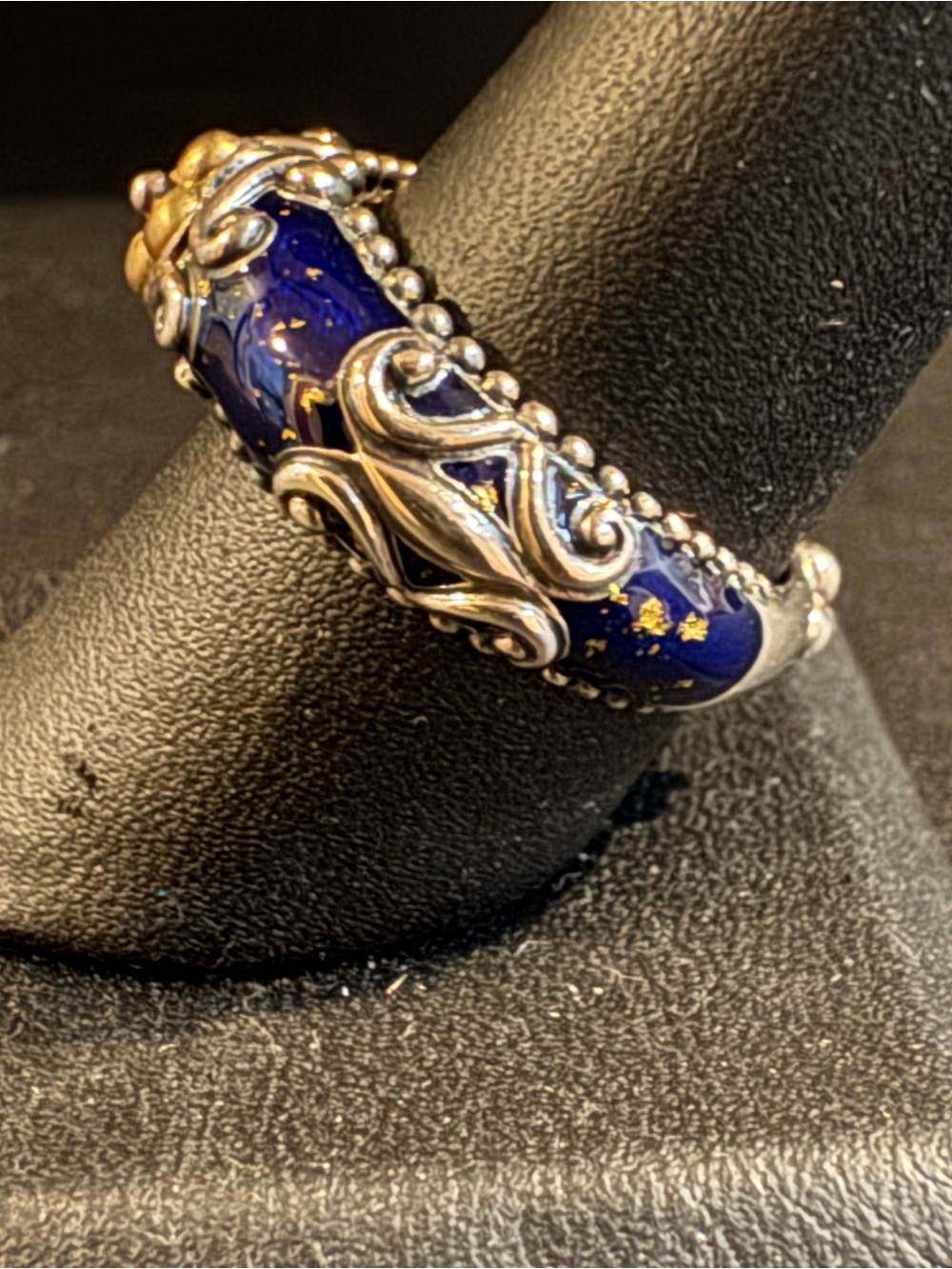 Barbara Bixby Sterling Silver, 18k and Enamel Ring - Picture 2 of 6
